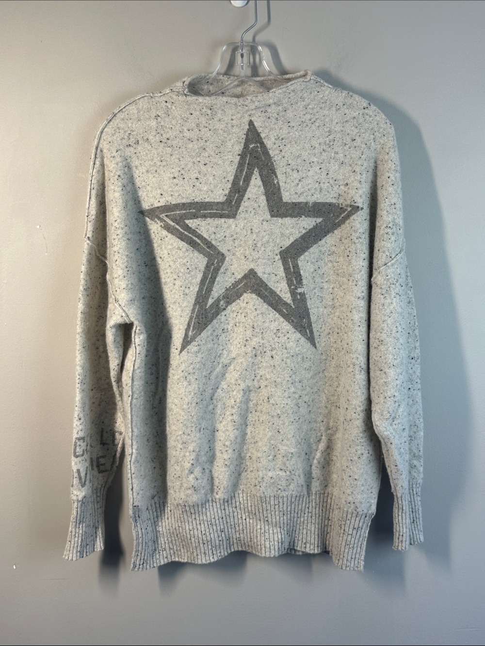 Anthropologie Pilcro Cashmere Speckled Star Motif Sweater Size XS